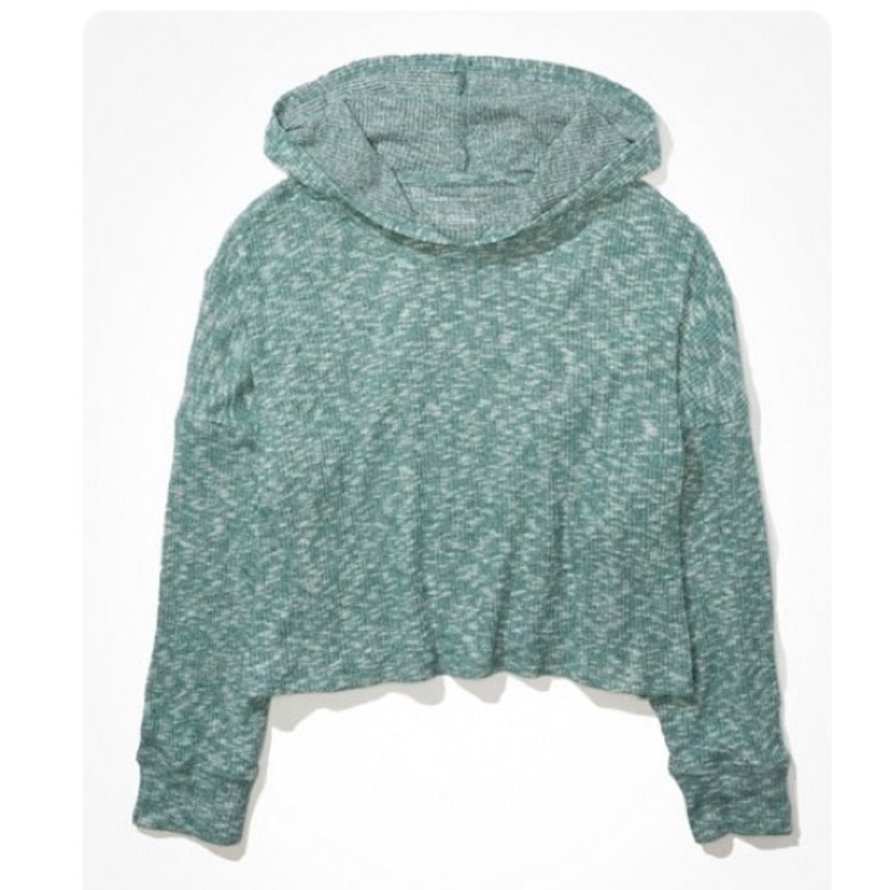 American Eagle Oversized Soft & Sexy Plush Hoodie Size XS Green